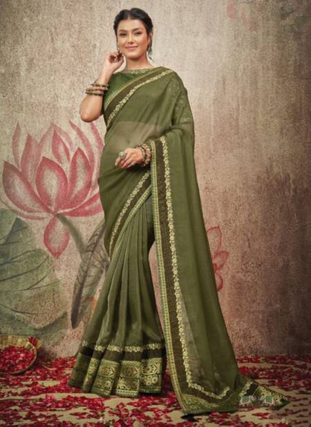 Mehendi Colour NORITA 42400 SERIES GATHA Mahotsav New Latest Designer Ethnic Wear Silk Saree Collection 42413